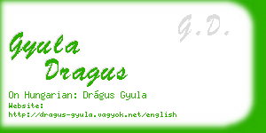 gyula dragus business card
